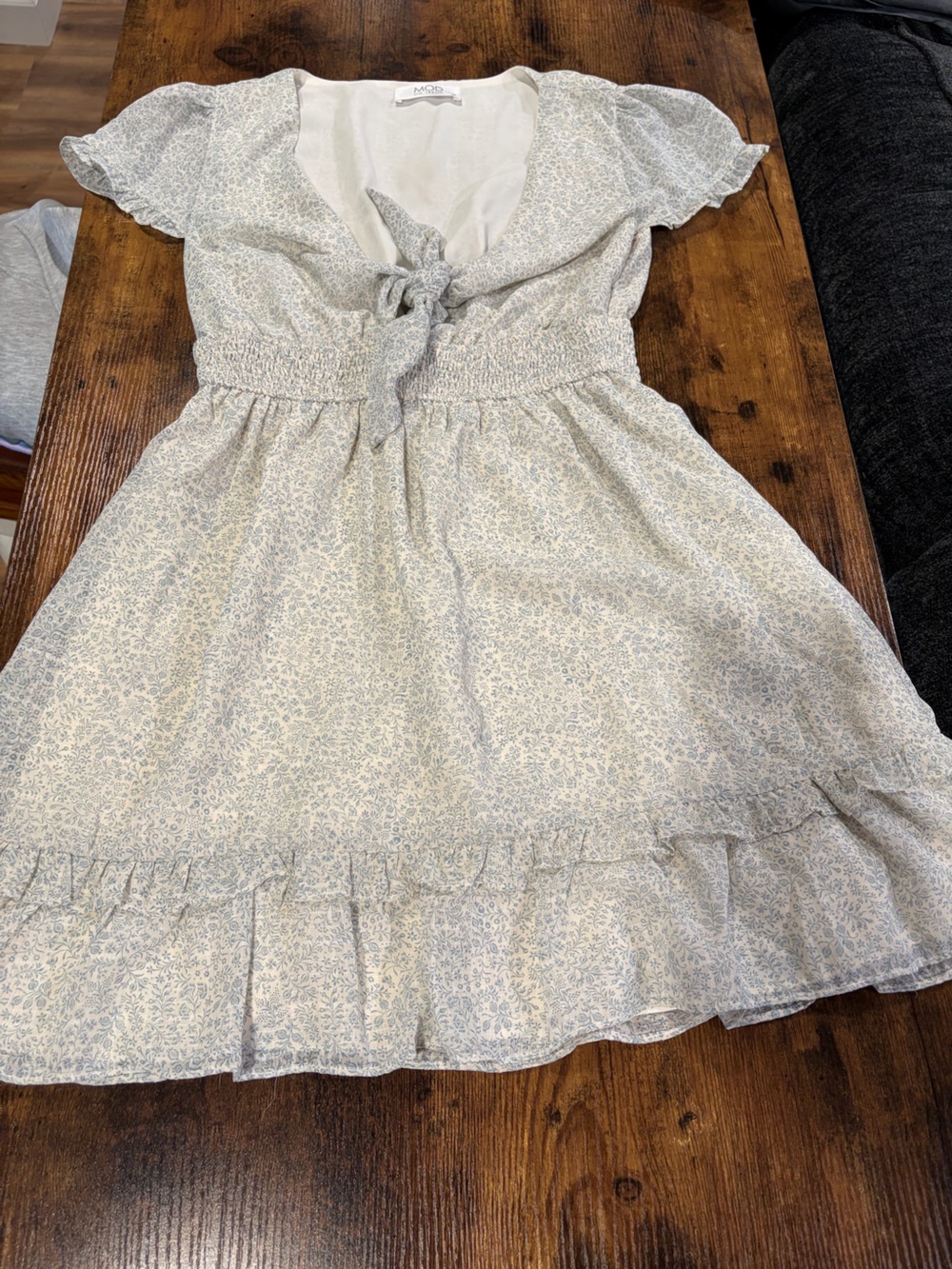 Mossimo Tie-Front Mini Dress in Light Blue Floral